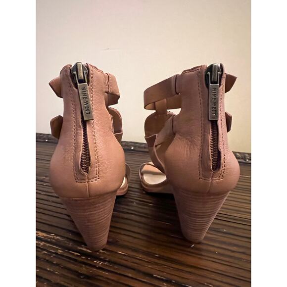 Nine West Women's Reese Leather Dress Sandal Bohemian Beaded Gladiator Size 7 - Picture 8 of 11